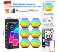 (6pcs, WIFI-BLE) Smart light panel controlled by app, remote control, voice control
