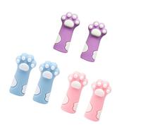 6pieces Cartoon Cats Griffes Caps De Pointe Couverte Protecteur Protection Pour Les Fournitures Scolaires Pour Gamin Grip Étudiant Stylo