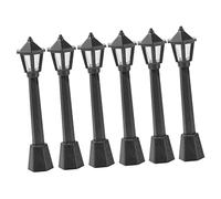 6Pièces Lampadaire Miniature Noir de Lumières de Simulation Naturelle pour Décoration de Jardin et Modèles de Scène