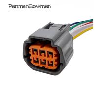 6pin Grey 1 Pc With 15cm Wire 6 Connecteur Imperméable Automatique De Sfp De Fil De Prise D'accélérateur De Voiture De Pin 6189-0766 Pour Nissan Teana X-Trail 6181-0511 "Nipseyteko Gris