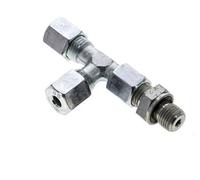 6S & G1/4'' Acier zingue Raccord en T à angle droit avec filetage mâle 630 bar Ajustable ISO 8434-1