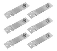 6Sets Door Padlock Lock Hasp Stainless Steel Latch For Outdoor Indoor Security Heavy Duty Hardware Shed