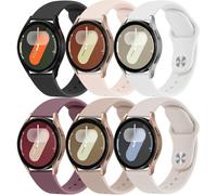 6ST Bracelet pour Samsung Galaxy Watch 6/4/5 40mm 44mm/Active 2/Watch 5 Pro 45mm/Watch 3 41mm, 20mm Bracelets Silicone pour Garmin Vivoactive 3/4s/Forerunner 245/Venu Sq 2/2 Plus/Amazfit Gts 2/4 Mini
