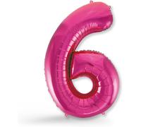 6Th Birthday Balloon - Number 6 Balloons In Pink - 6Th Birthday Decoration For Girls Or Boys - Helium Inflatables - Happy Birthday Decoration - Pink Number 6