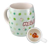 6vibes Molang Grande tasse mignonne, 400 ml, en porcelaine, naturelle, à motif Piupiu, idéale comme cadeau