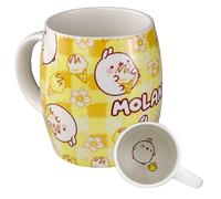 6vibes Molang Tasse mignonne, 400 ml, en porcelaine, à motif d'ananas, glace, pour café et thé, avec motif Piupiu, idéale comme cadeau