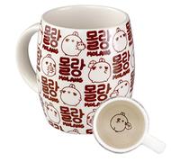 6vibes Mug Molang en Porcelaine 400ml - Avec Motif Coréen Loving - Tasse à Café et Thé Joyeuse Avec Jolis Motifs Molang et Piupiu - Grande Tasse Comme Cadeau