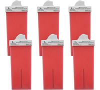 6x 100 Ml Cartouches De Cire Chaude Rose Roll-On Avec Petit Rouleau Pour Épilation - Lèvre Supérieure, Sourcils, Bikini