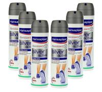 6X 150ML Hansaplast Silver Active Anti Transpirant Spray Pour Pieds 48H Pied