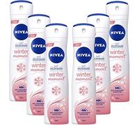 6x 150ml Nivea Hiver Moment 48h Antiperspirant Déodorant Spray Doux Hiver Parfum Testé Cliniquement (6er Paquet)