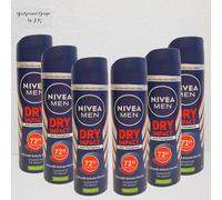 6x 150ml Nivea Men Sèche Impact 72h Antiperspirant Déodorant Spray Extra Schutz