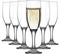 6x 190ml Misket Flûtes à Champagne en verre - Réutilisable Anniversaire Mariage Enterrement de vie de jeune fille Prosecco Vin Cocktail Boire Set Verres - Par LAV