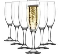 6x 220ml Empire Flûtes à Champagne en verre - Réutilisable Anniversaire Mariage Enterrement de vie de jeune fille Prosecco Vin Cocktail Boire Set Verres - Par LAV