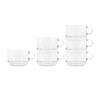 6x 270ml LAV Cozy Tasses à Café en Verre Empilables Thé Latté Cappuccino Verres