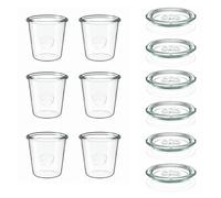 6x 290 ml bocal WECK à renversement haut avec couvercle en verre RR 80
