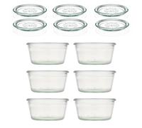 6x 290 ml bocal WECK à renversement plat avec couvercle en verre RR 100