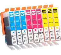 6X 364XL Noir Cartouches d'encre Compatible avec HP 364 364 XL pour Photosmart 5520 5510 5520 5524 5524 6520 5515 7520 Deskjet 3520 Officejet 4620 4622