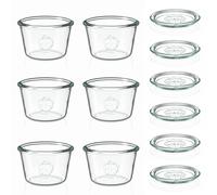 6x 370 ml bocal WECK à renversement avec couvercle en verre RR 100