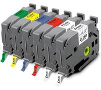 6X 6mm Compatible pour Brother TZe-111 TZe-211 TZe-411 TZe-511 TZe-611 TZe-711 Tze 6mm pour Brother PT-H107B PT-P710BT PT-H100LB PT-E110 H100R D210 H200 H110 D400 1000 1250 H101C D200 D600VP