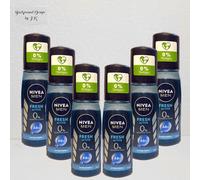 6x 75ml Nivea Men Déodorant Zerstäuber Sans Aluminium Fresh Active 48h
