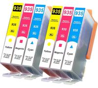6X 935XL Cartouches d'encre Compatibles avec HP 934XL 935XL Couleur (2 Cyan, 2 Magenta, 2 Jaune) pour HP Officejet Pro 6830 6230 6820
