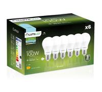 Lumiled Lot de 6 ampoules LED A60 E27 - 13 W (équivalent à 100 W) - 1521 lumens - Blanc froid 6500 K - Intensité non variable - Angle de faisceau de 260° - Ampoule à économie d'énergie - Forme goutte