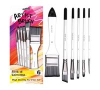 6X Artist Paint Brushes Kit | Kids Painting Brushes | Soft Bristle Paint Brush Set | Kids Art Brushes Set | Painting Brush Set | Multi-Surfaces Use, Perfect for Watercolor, Acrylic, Or Tempera Paints