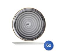 6X Assiette À Pizza En Porcelaine Circus Noir, 33Cm