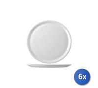 6X Assiette À Pizza En Porcelaine Napoli Blanche 28 Cm