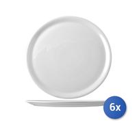 6X Assiette À Pizza En Porcelaine Napoli Blanche 35 Cm