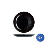 6x Assiette En Verre Opale Pampille Noir, Fruits, 19Cm