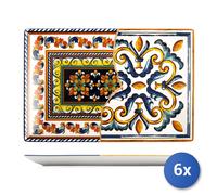 6X Assiette H&H Positano 34X22 Rectangulaire En Grès