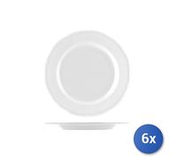 6X Assiette Porcelaine Prague Blanche Table Plat Cm26
