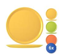 6X Assiettes À Pizza En Porcelaine Couleurs Assorties 31Cm