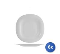 6X Assiettes En Verre Opale Jolis Fruits 21Cm, Blanc