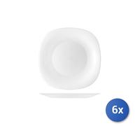 6X Assiettes En Verre Opale Parma Blanches Fruits 20Cm