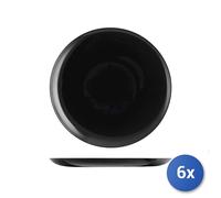 6X Assiettes En Verre Opale Pour Pizza Friends Noir 32Cm