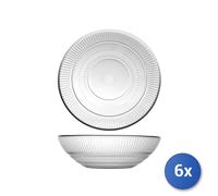 6x Assiettes En Verre Transparent Louison Fond Cm20