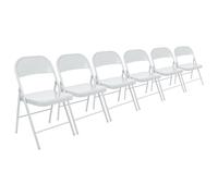 6x Blanc Mat Chaise Pliante en Métals Pliable Bureau Chaise de Salle à Manger