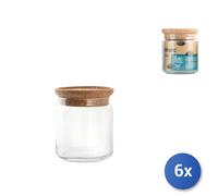 6X Bocal En Verre Luminarc Pure 0,75 vec Bouchon En Liège