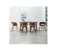 vidaXL 6x Bois Courbé Chaises à Dîner Chaises de Salle à Manger Chaises de Cuisine Chaises de Repas Chaises de Salon Maison Bureau Gris Tissu 278861 Gris