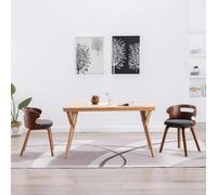 6x Bois Courbé Chaises à Dîner Noir Similicuir Cuisine Salle à Manger vidaXL