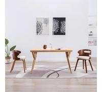 6x Bois Courbé Chaises à Dîner Noir Similicuir Cuisine Salle à Manger vidaXL