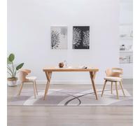 vidaXL Chaises de salle à manger 2 pcs Crème Bois courbé et similicuir
