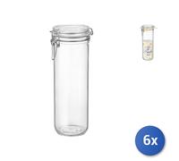 6X Bormioli Rocco Bocaux Spaghetti En Verre Fido, Bouchon Erme