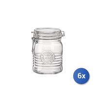 6X Bormioli Rocco Officina Récipient Ronds Verre Transparent 108 Mm, 136 Mm