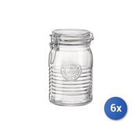 6X Bormioli Rocco Officina Récipient Ronds Verre Transparent 110 Mm, 164 Mm