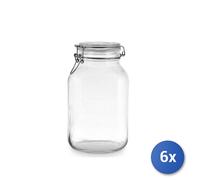 6X Bormioli Rocco Pots En Verre Fido Avec Couvercle Hermétique 3 L
