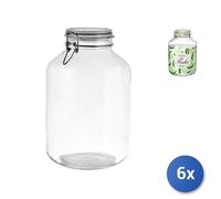 6X Bormioli Rocco Pots En Verre Fido Avec Couvercle Hermétique 5 L