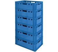6x Boucher Caisse Viande Caisse Eurofleischkiste Caisse Empilement Plastique Bleu Kingpower